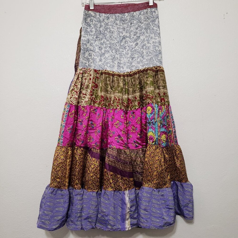 Silly Yeti Silk Wrap Maxi Skirt